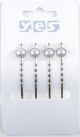 Luggnål Silver Vit Pärla 4-pack 