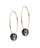 Blomdahl Örhänge G.T Ear Ring 25mm Round Black Diamond 8mm ( F )