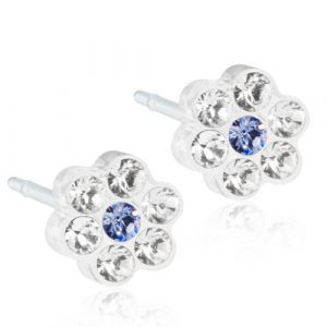 Blomdahl Örhänge M.P Daisy Crystal/Sapphire 5mm ( B ) 