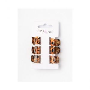 Molly & Rose Hair Clip Klämma Små Bruna 6-pack