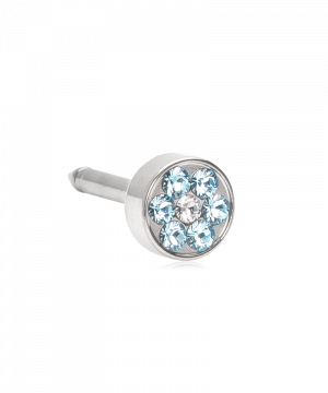 Blomdahl N.T Briliance Plenary Aquamarine/crystal 5mm