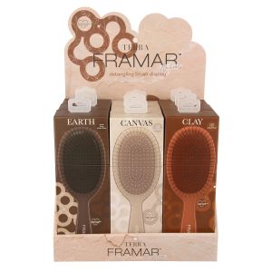 Framar Detangle Brush Display Terra 9-pack