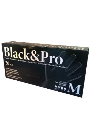 Svarta Latexhandskar 20-pack-Medium