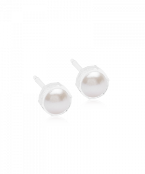 Blomdahl Örhänge M.P Bezel Pearl White 6MM ( B )