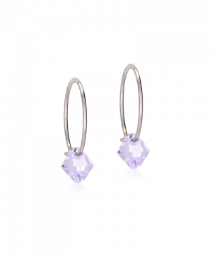 Blomdahl Örhänge N.T Ear Ring 14mm Bicone Violet 6mm ( C )