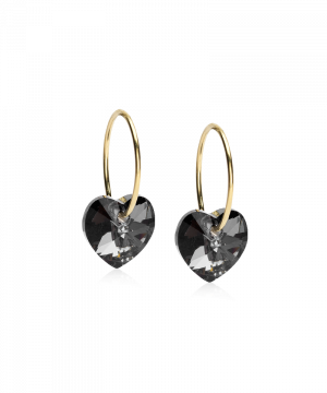 Blomdahl Örhänge G.T Ear Ring 14mm Hear Black Diamond 10mm ( D )