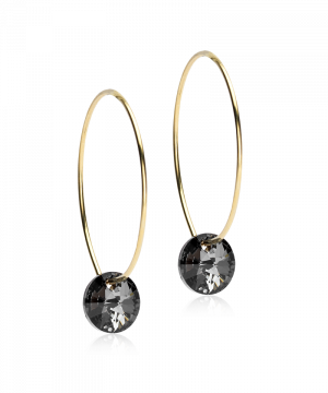 Blomdahl Örhänge G.T Ear Ring 25mm Round Black Diamond 8mm ( F )