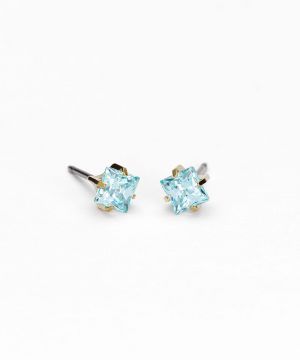 Blomdahl Örhänge G.T Tiffany Edge CZ Aquamarine 5mm ( D )