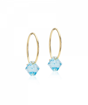 Blomdahl Örhänge G.T Ear Ring 14mm Bicone Aquamarine 6mm ( D ) 
