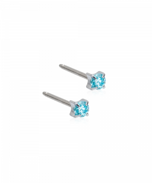 Blomdahl Örhänge S.T Tiffany CZ Aquamarine 3mm ( D ) 