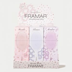 Framar Detangle Brush Display Country Charm 9-pack